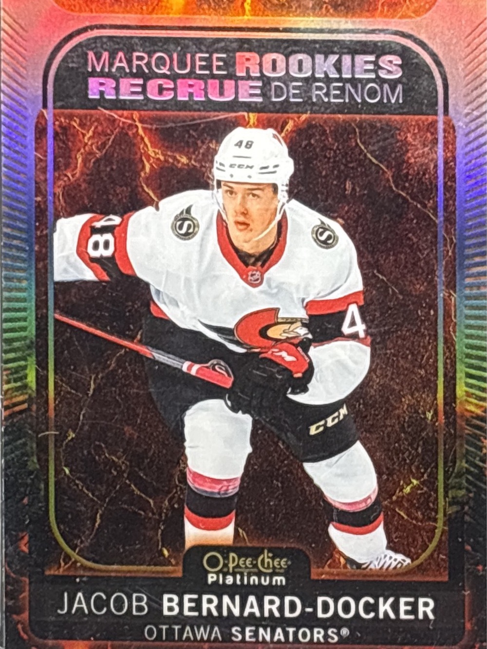 O-Pee-Chee Platinum Marquee Rookies Jacob Bernard-Docker Trading Card LE 493/499